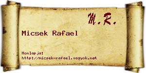 Micsek Rafael névjegykártya
